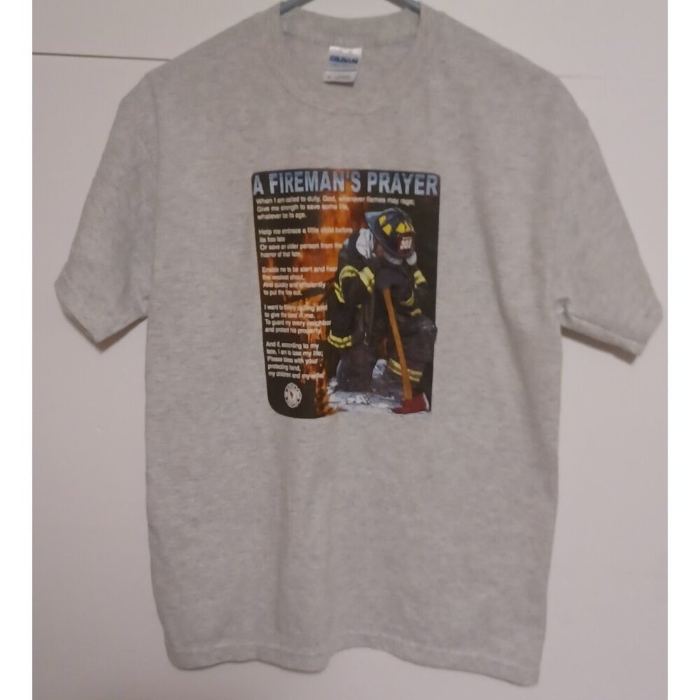 Gildan Ultra Blend Firemans Prayer - Gray Size Medium  T-Shirt